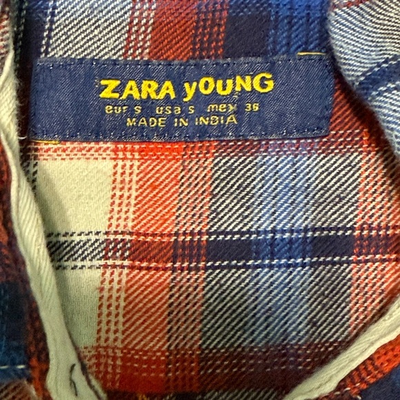 Zara Young Multicolor Plaid Shirt Size Small - Picture 3 of 7